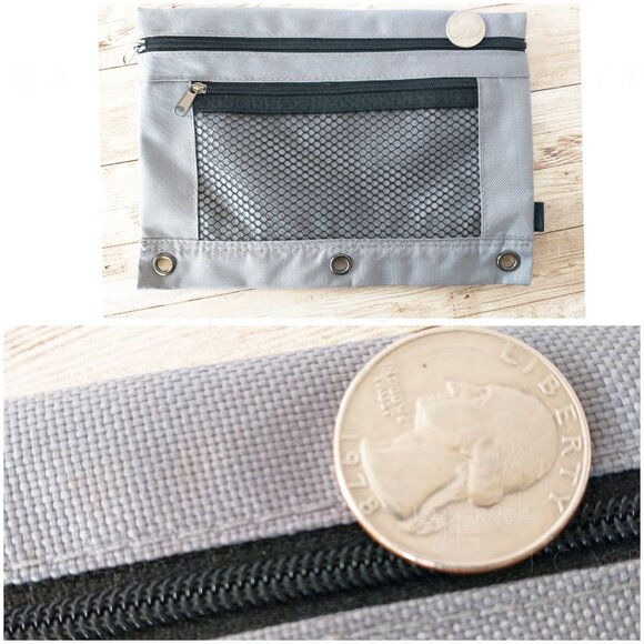 Staples 3-Ring Zipper Pouch Gray Binder Accessory Pencil Case Organizational - Picture 5 of 9